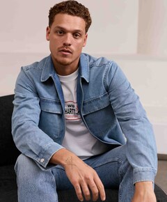 Heren overshirt blauw