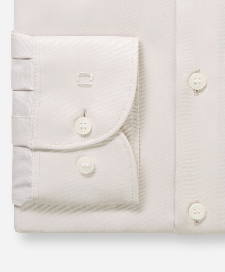 Heren overhemd lange mouw beige