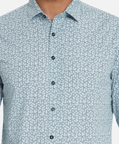 Heren overhemd lange mouw blauw