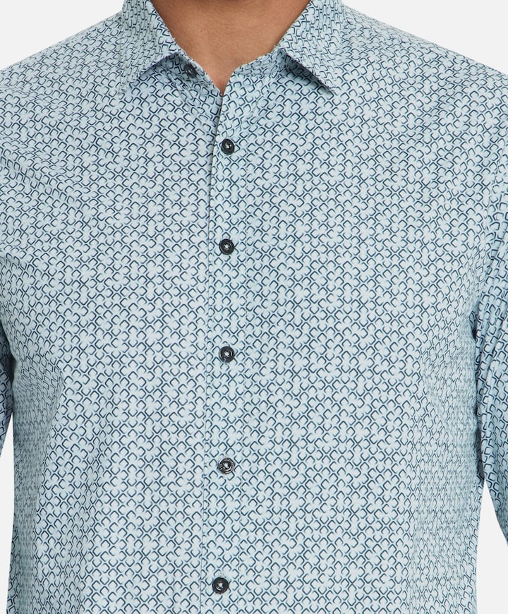 Heren overhemd lange mouw blauw