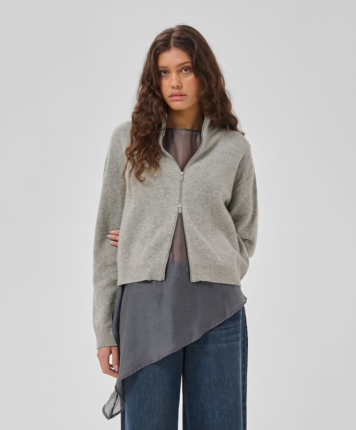 Dames vest grijs