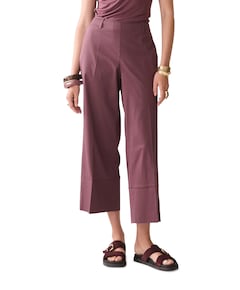 Cotton stretch dames broek bruin