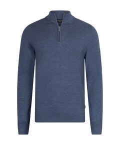 Heren trui met rits blauw