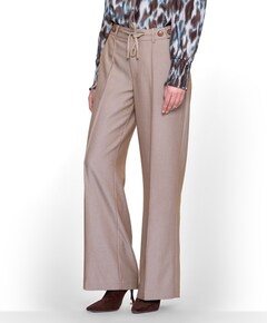 Fancy waistband dames broek beige