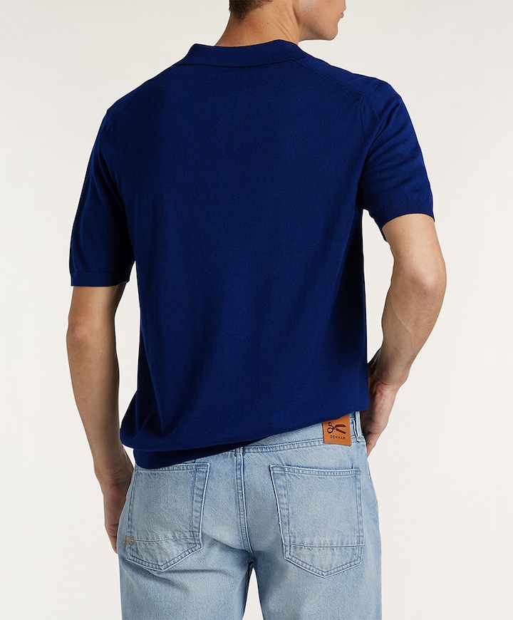 Heren polo blauw