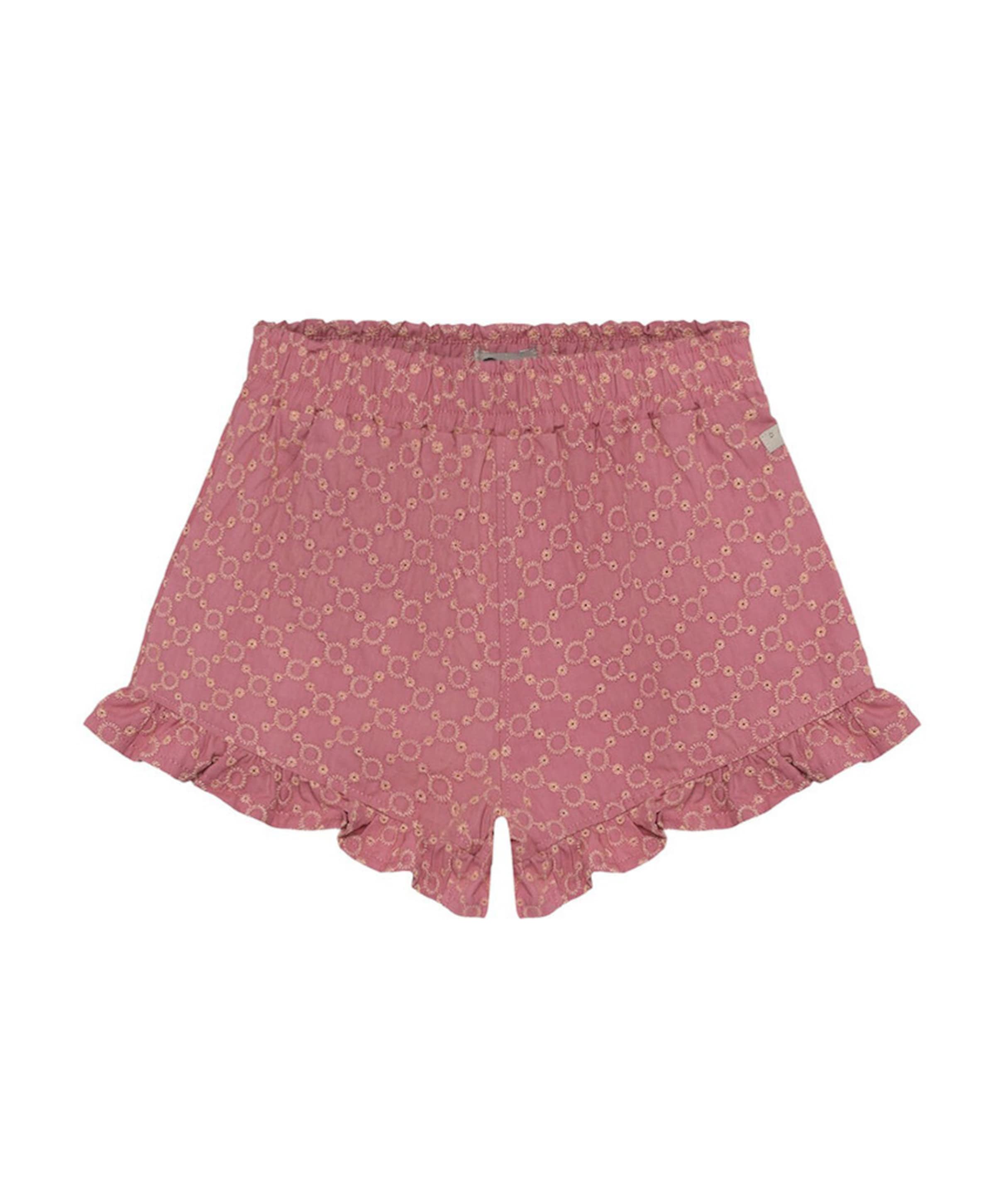 Ruffle Shorts Broderie meisjes korte broek roze