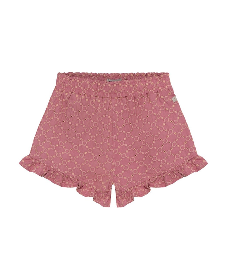 Ruffle Shorts Broderie meisjes korte broek roze