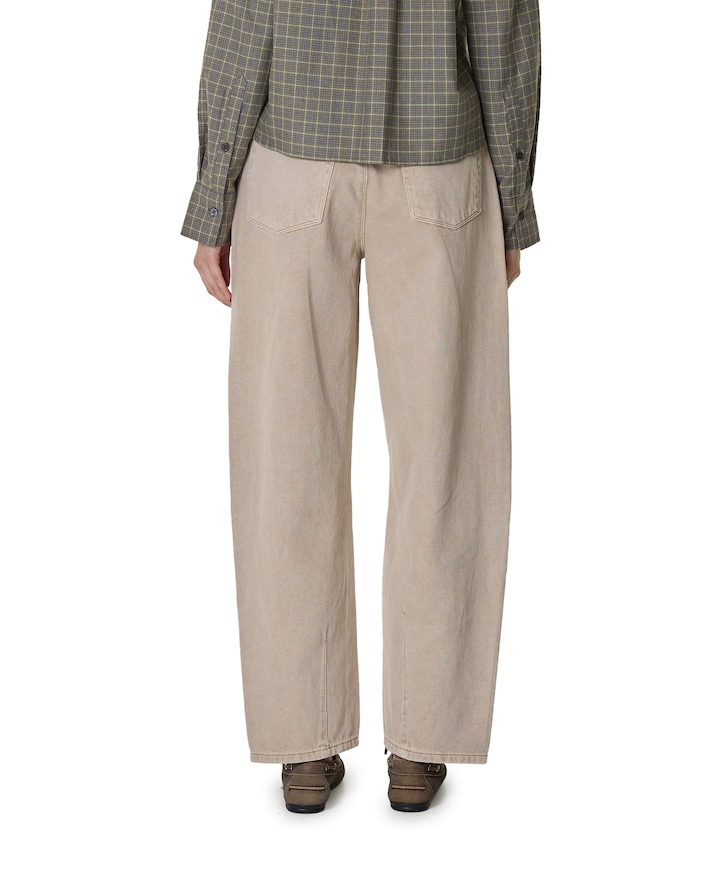 Brave barrel leg dames jeans beige
