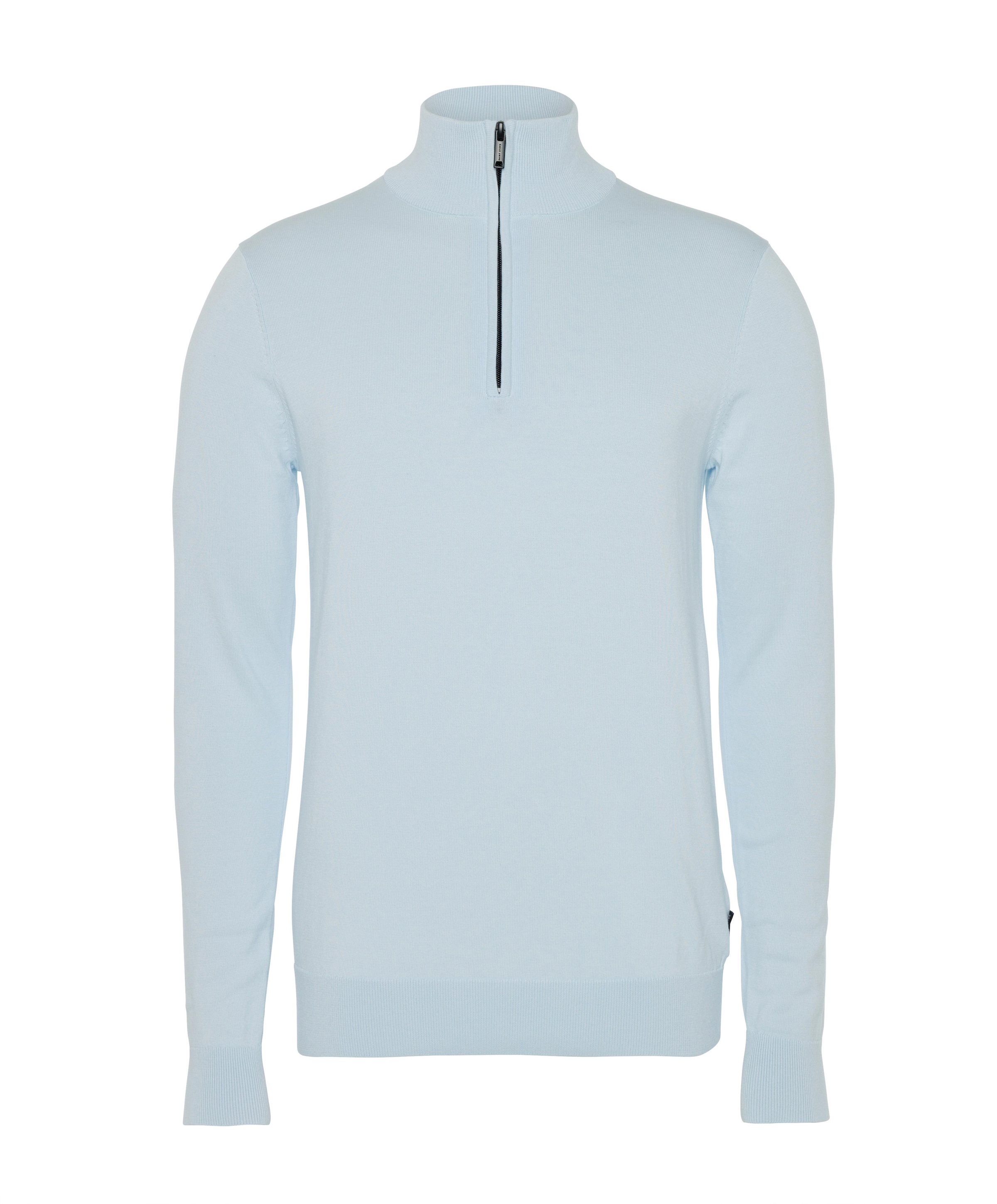 Heren trui met rits blauw