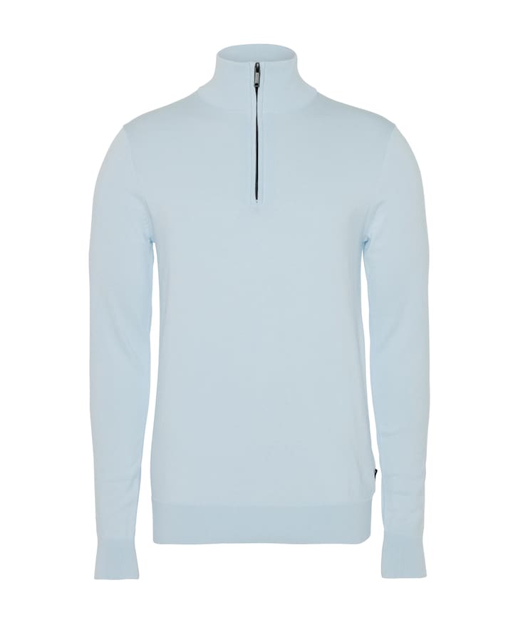 Heren trui met rits blauw