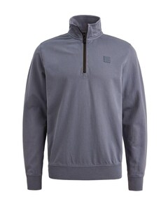 Heren trui met rits blauw
