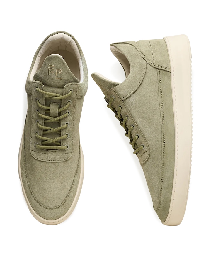 Low Top Suede heren sneakers groen