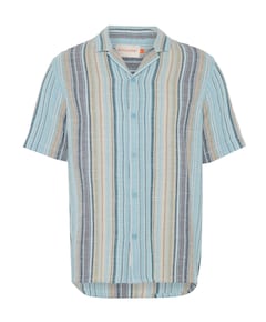 Heren overhemd korte mouw blauw