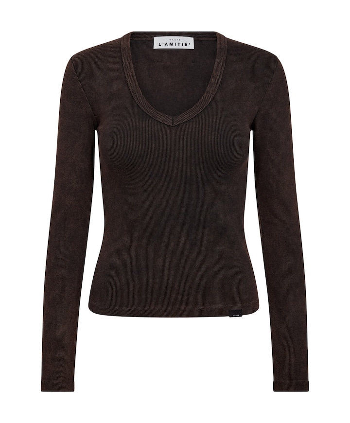 Dames longsleeve bruin