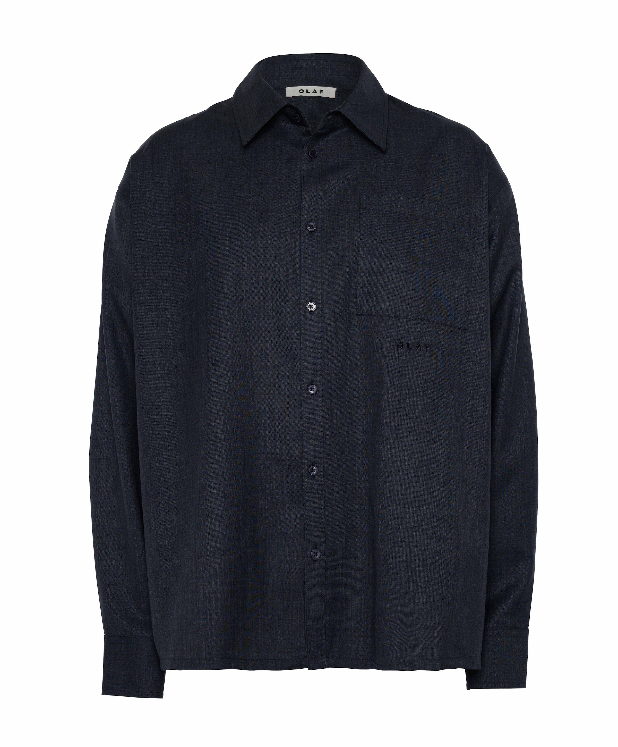 Heren overhemd lange mouw grijs