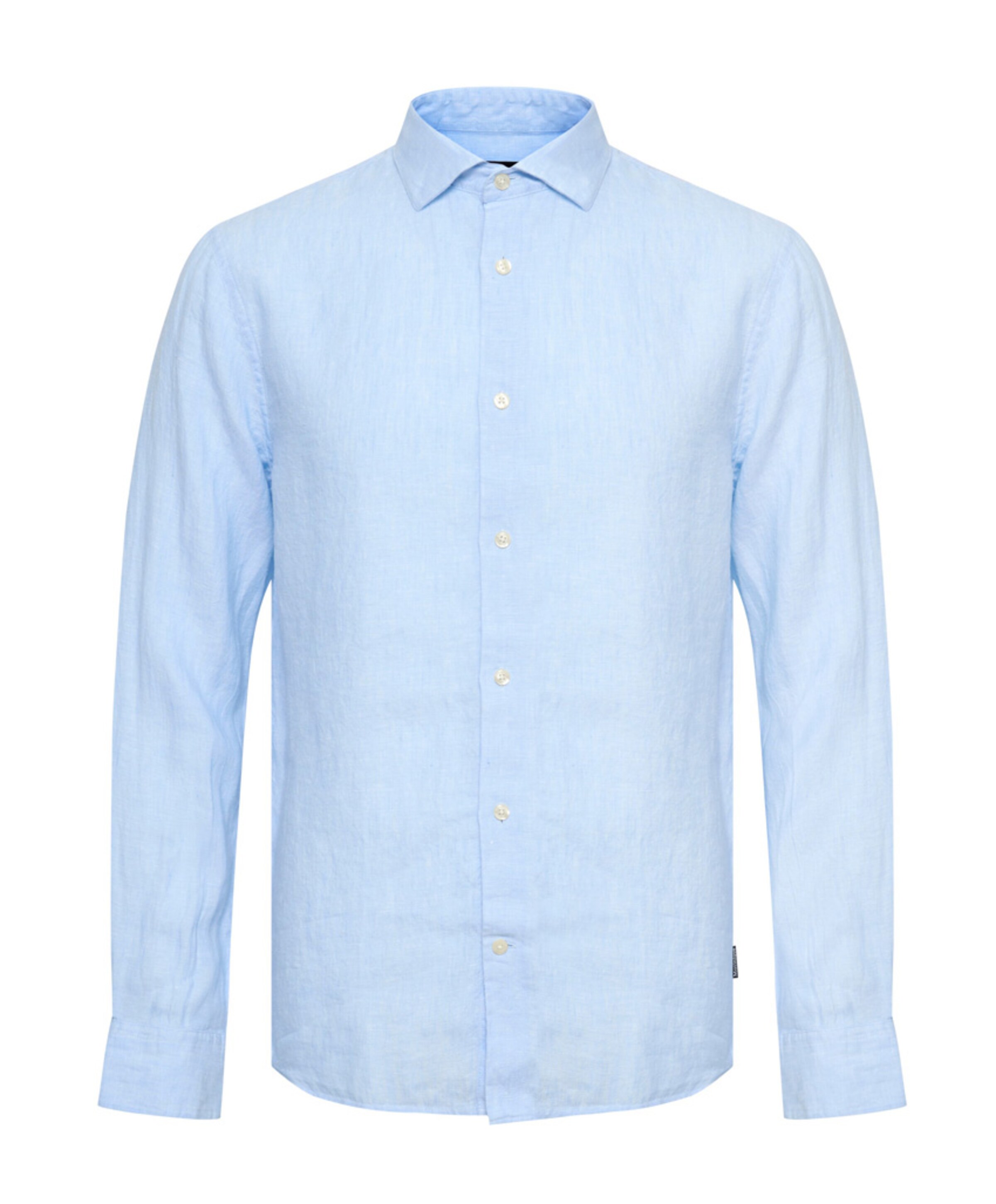 Heren overhemd lange mouw blauw