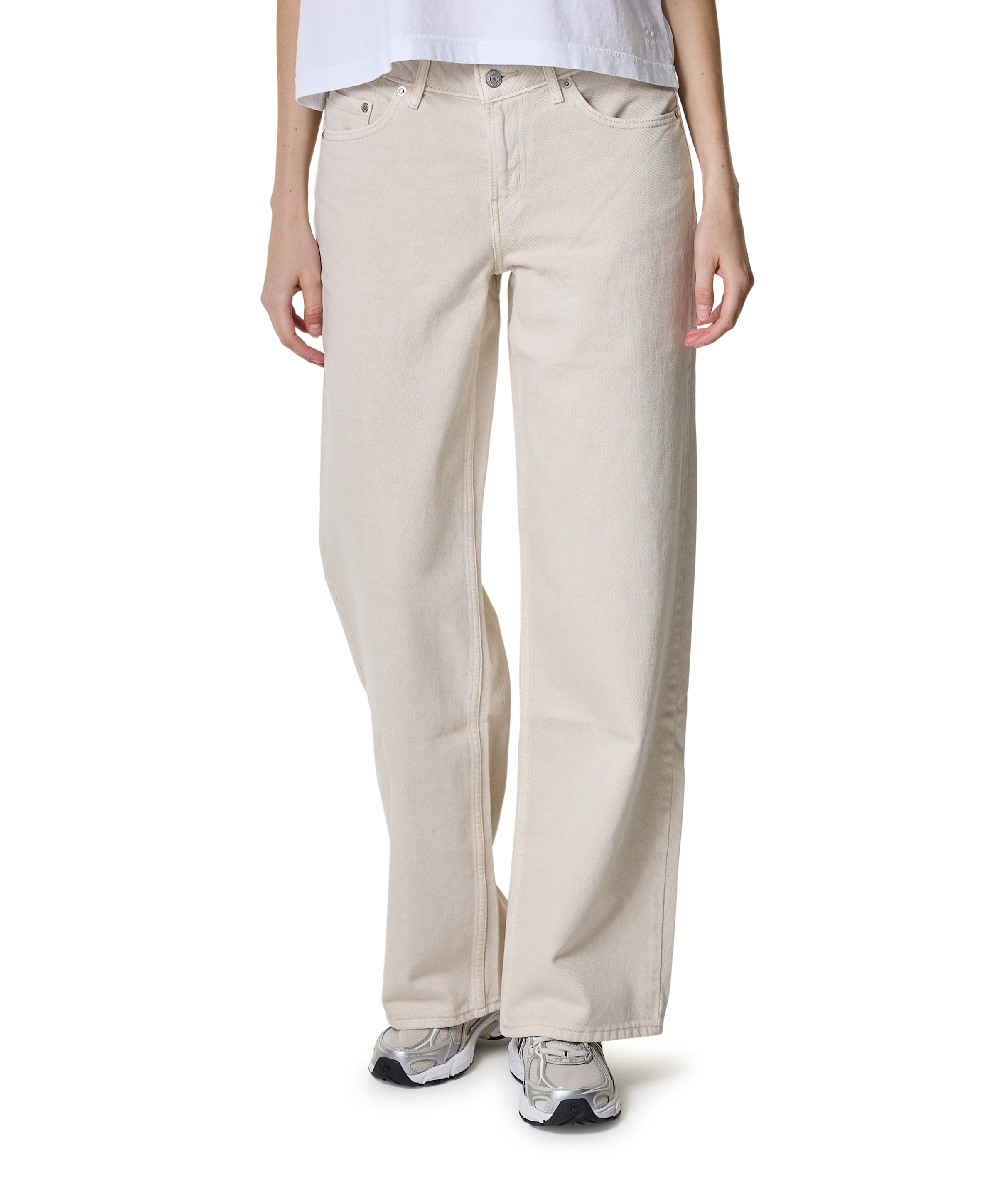 Low Loose dames jeans beige