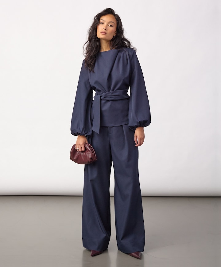 Dames blouse blauw