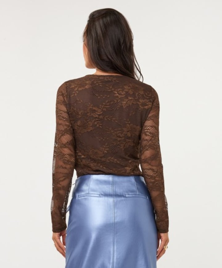 Dames longsleeve bruin