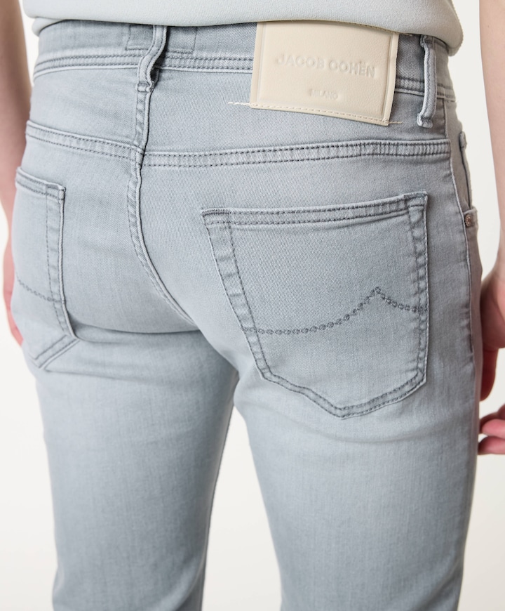 Nick Slim 5 pkt heren jeans grijs