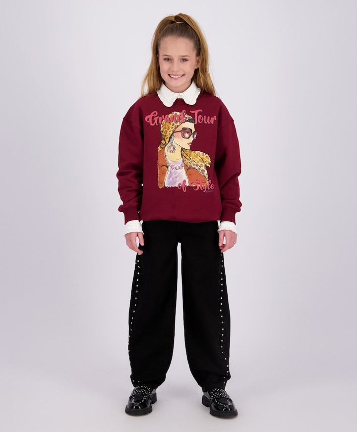 Camilla Stud meisjes jeans zwart