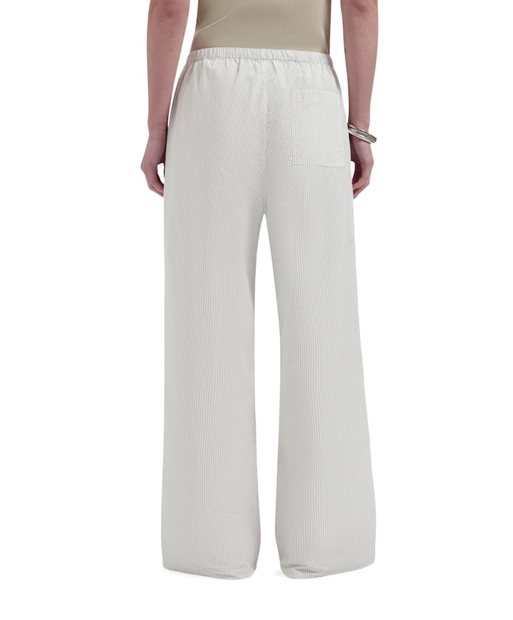 Stripe drapey dames broek ecru