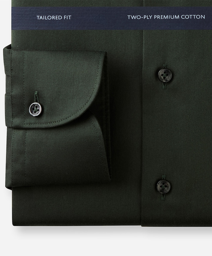 Heren overhemd lange mouw groen