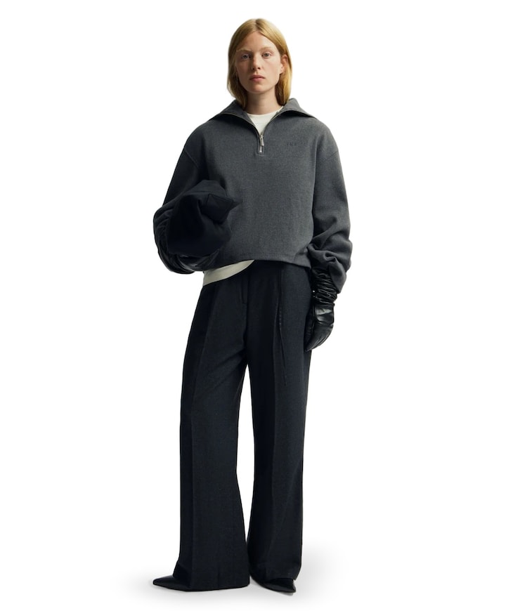 Wool tailored dames broek grijs
