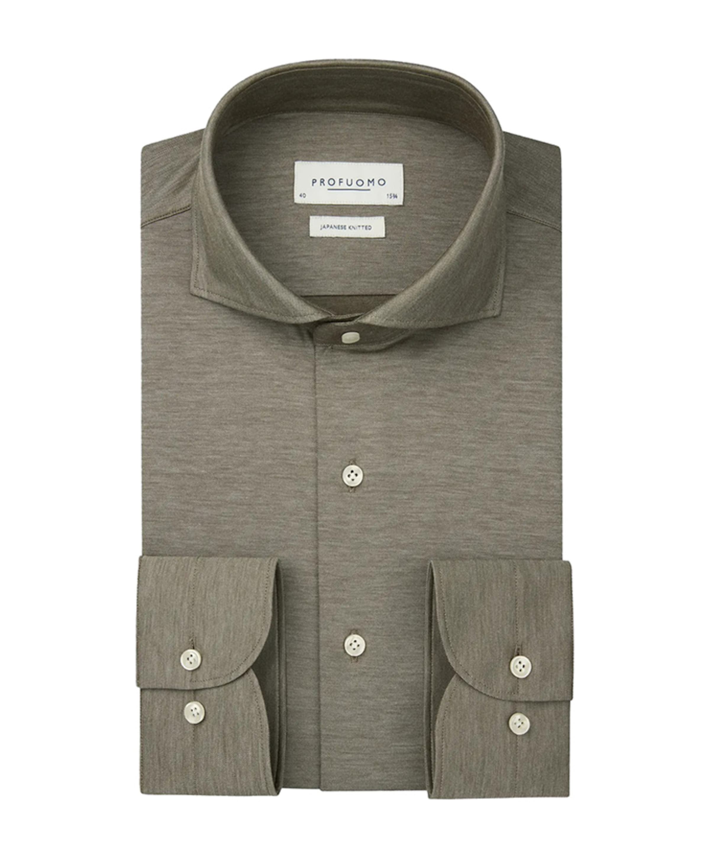 Heren overhemd lange mouw groen