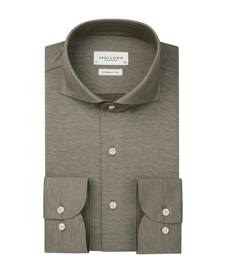 Heren overhemd lange mouw groen