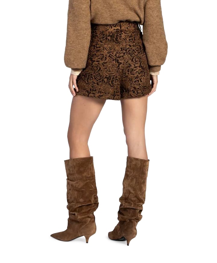 LANO JACQUARD PES 547 dames korte broek bruin