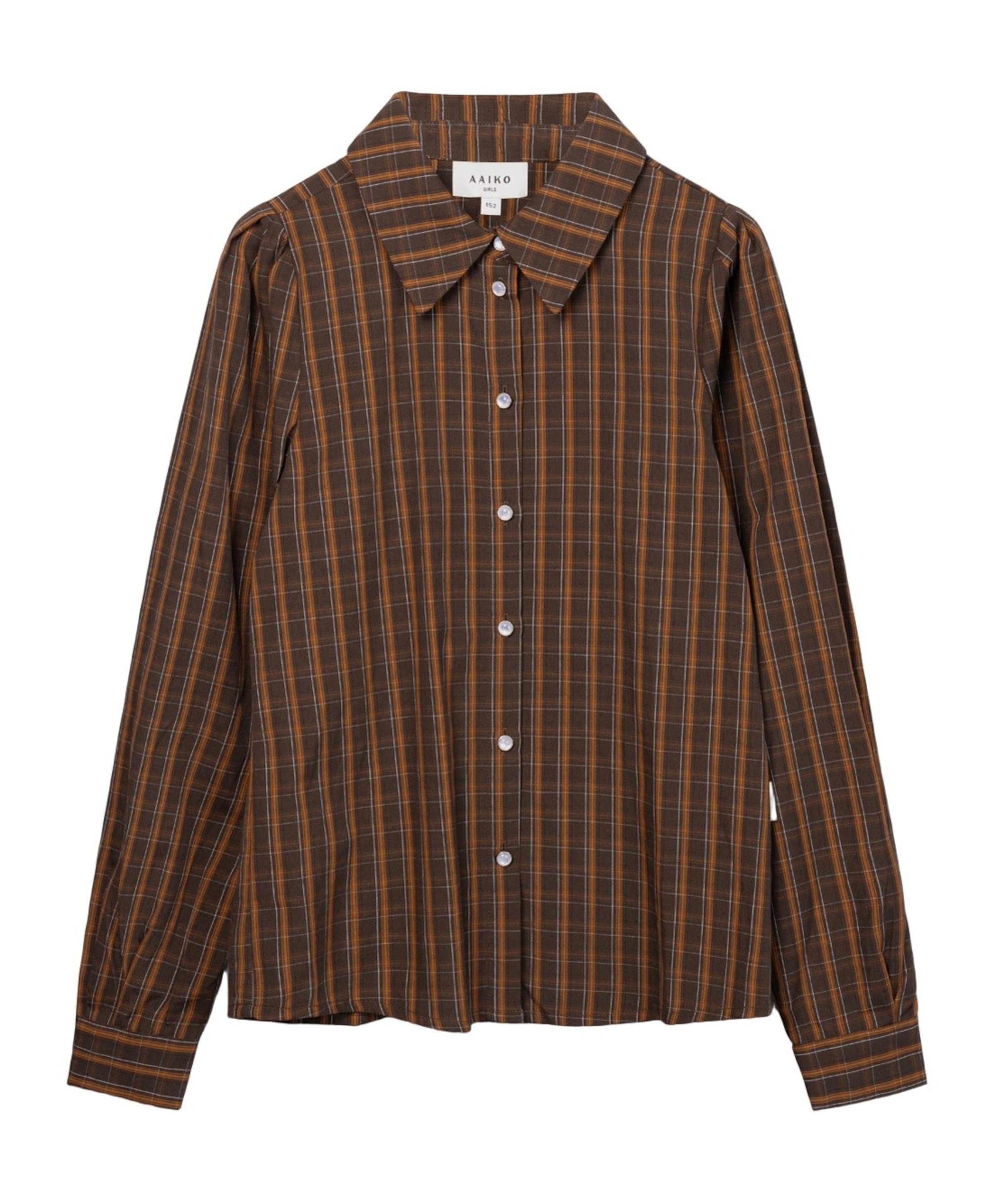 Meisjes blouse lange mouw bruin