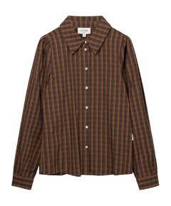Meisjes blouse lange mouw bruin
