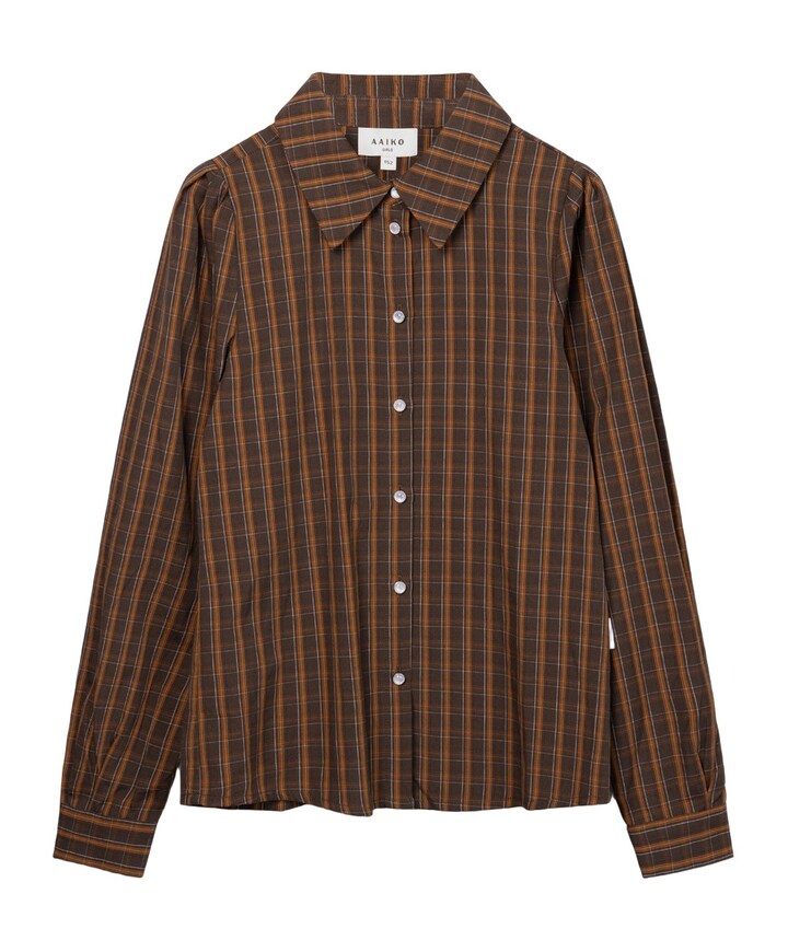 Meisjes blouse lange mouw bruin