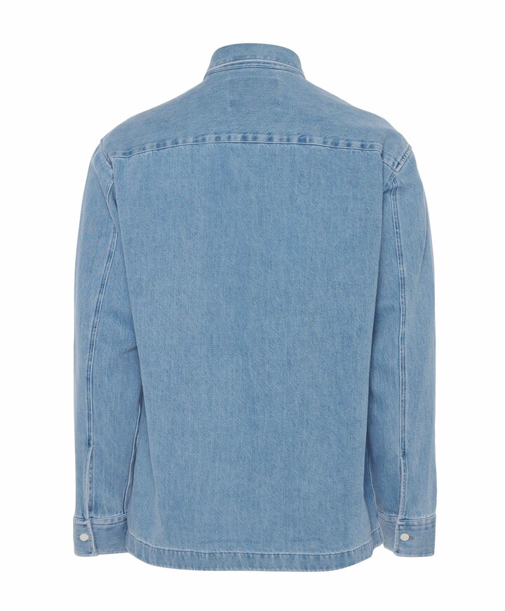 Heren overhemd lange mouw blauw
