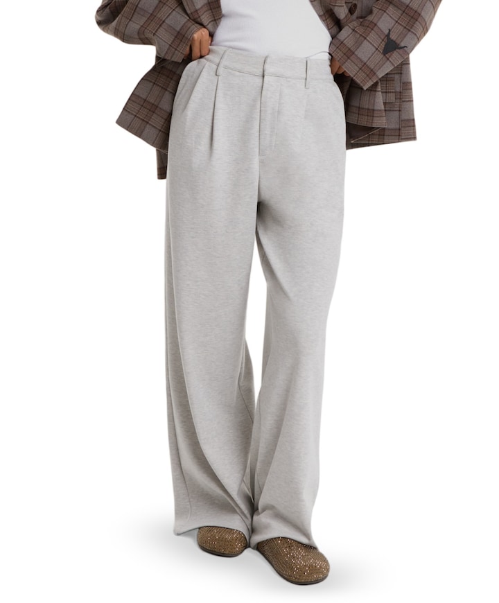 PLEATED dames broek grijs