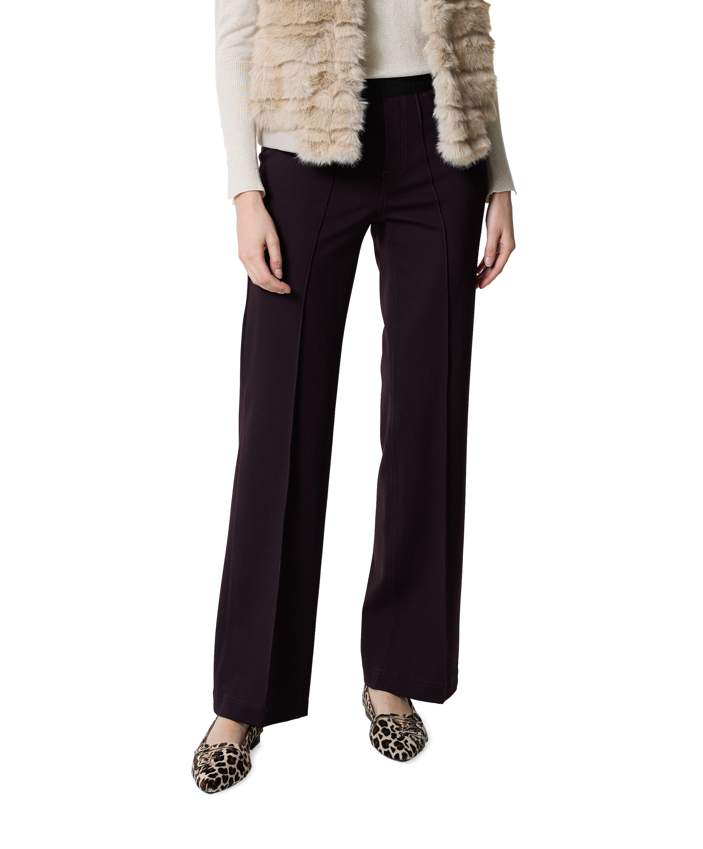 Pull On Slim dames broek bordeaux