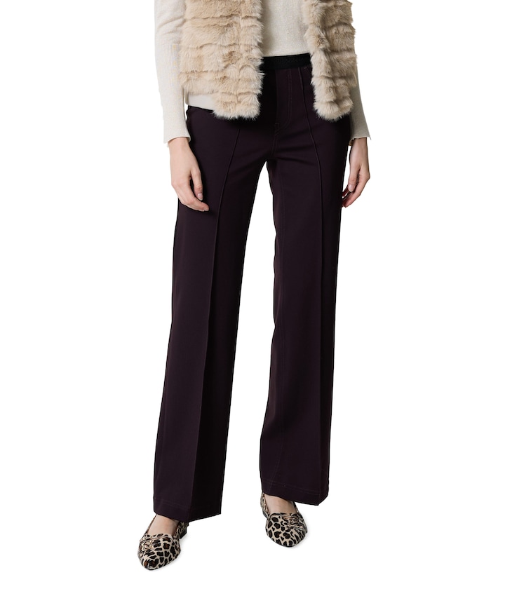 Pull On Slim dames broek bordeaux