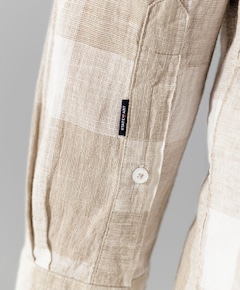 Heren overhemd lange mouw beige