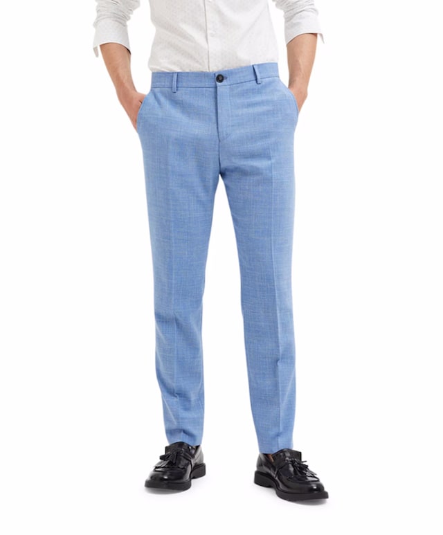 SLHSLIM-OASIS LINEN TRS B NOOS pantalon blauw