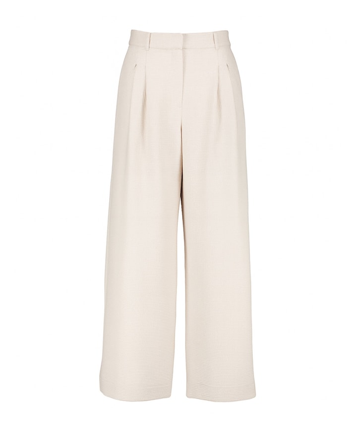 Sky sparkle waffle dames broek ecru