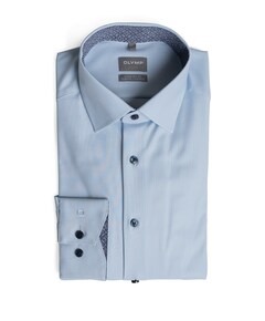 Heren overhemd lange mouw blauw