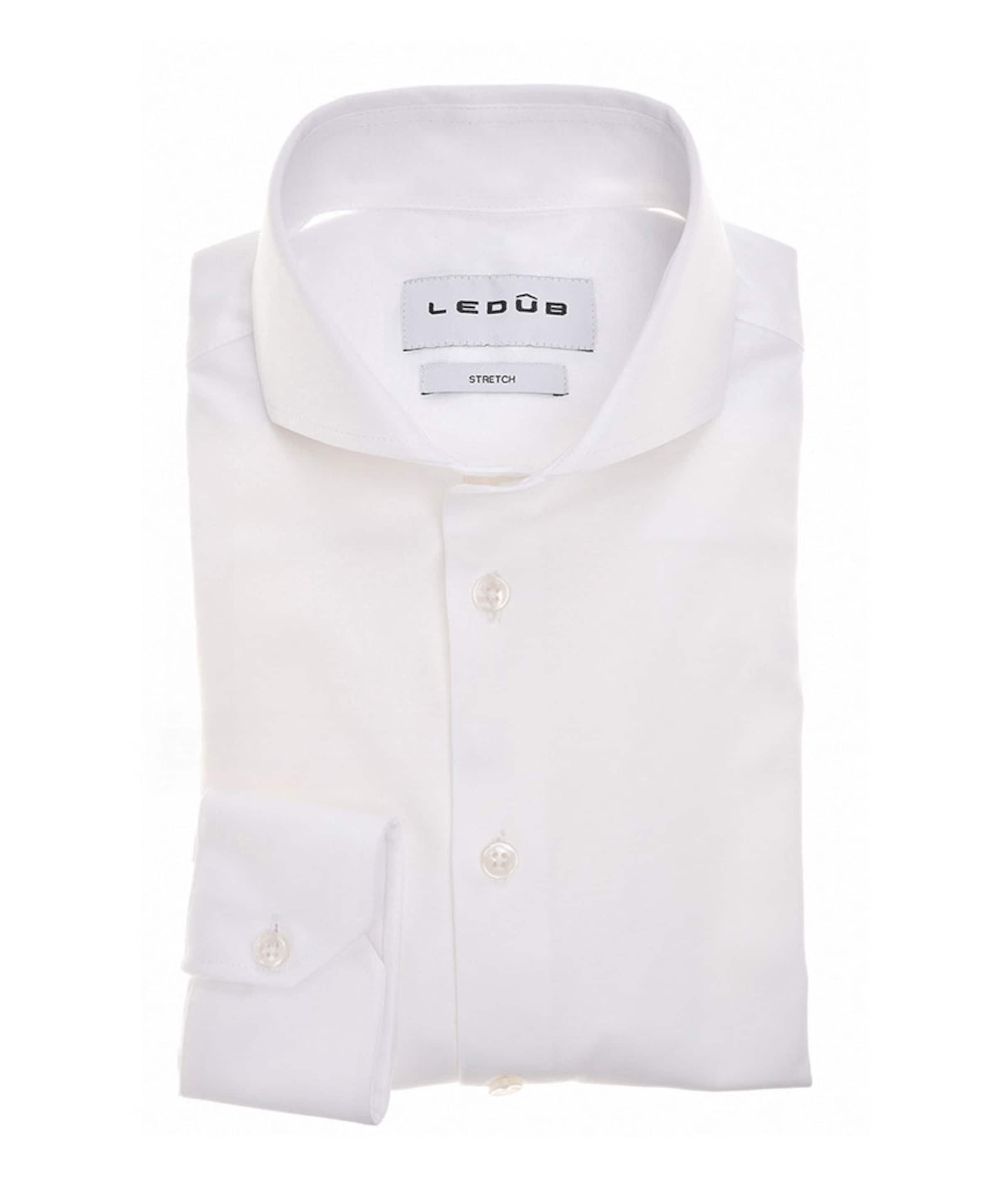 Heren overhemd extra lange mouw wit