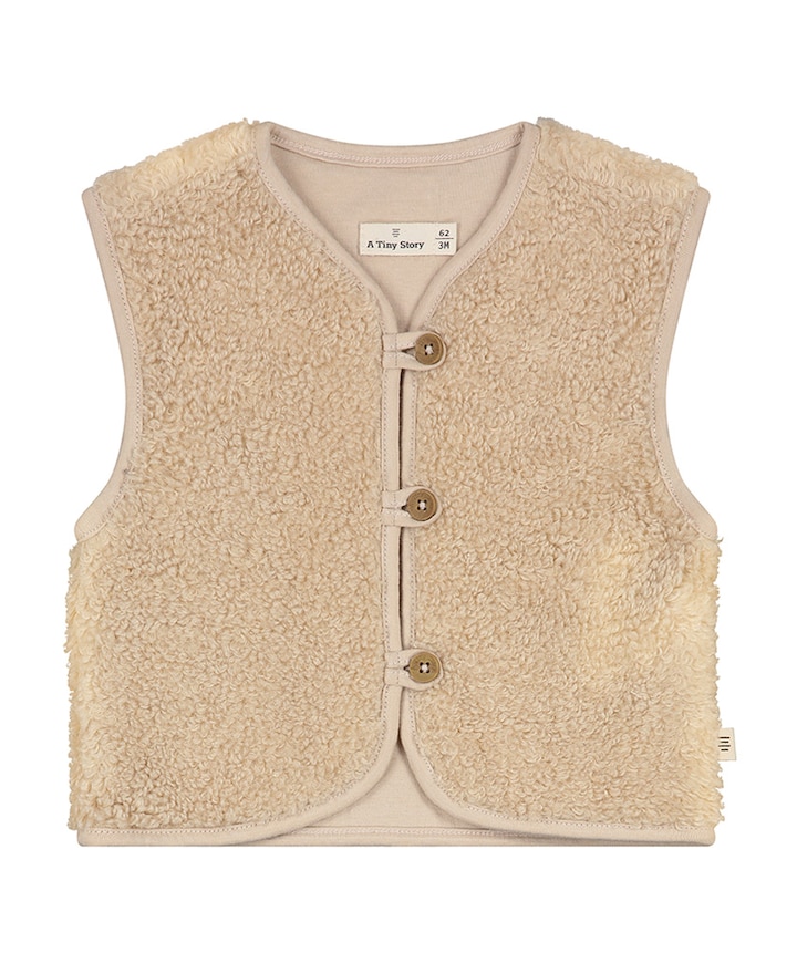 Meisjes gilet beige