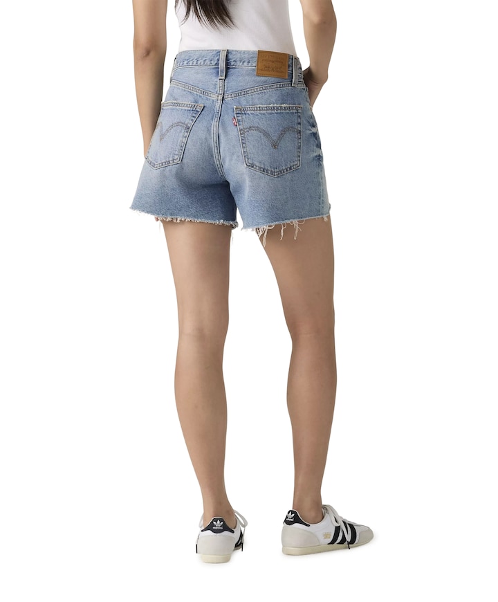 Ribcage zip dames korte broek blauw