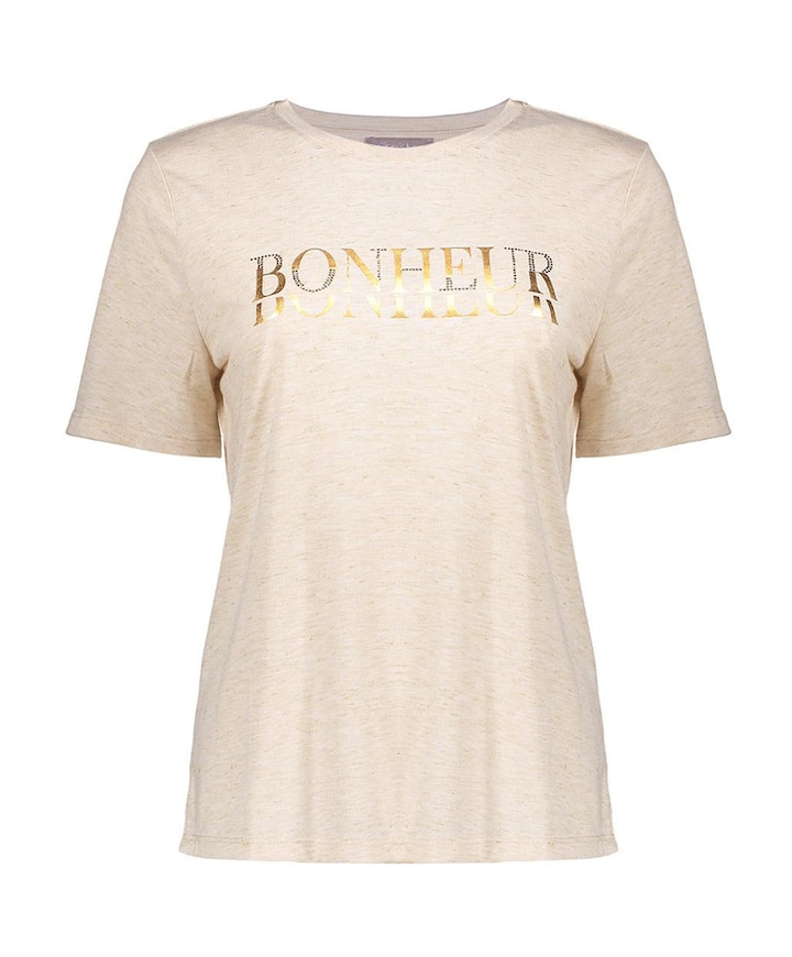 Dames t-shirt beige