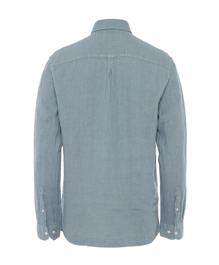 Heren overhemd lange mouw blauw