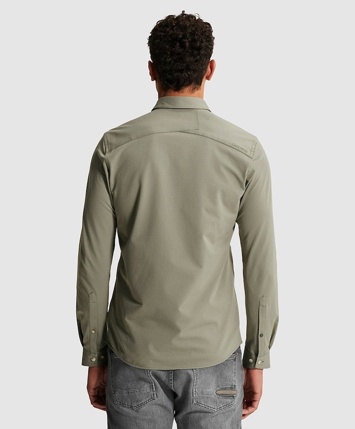 Heren overhemd lange mouw groen