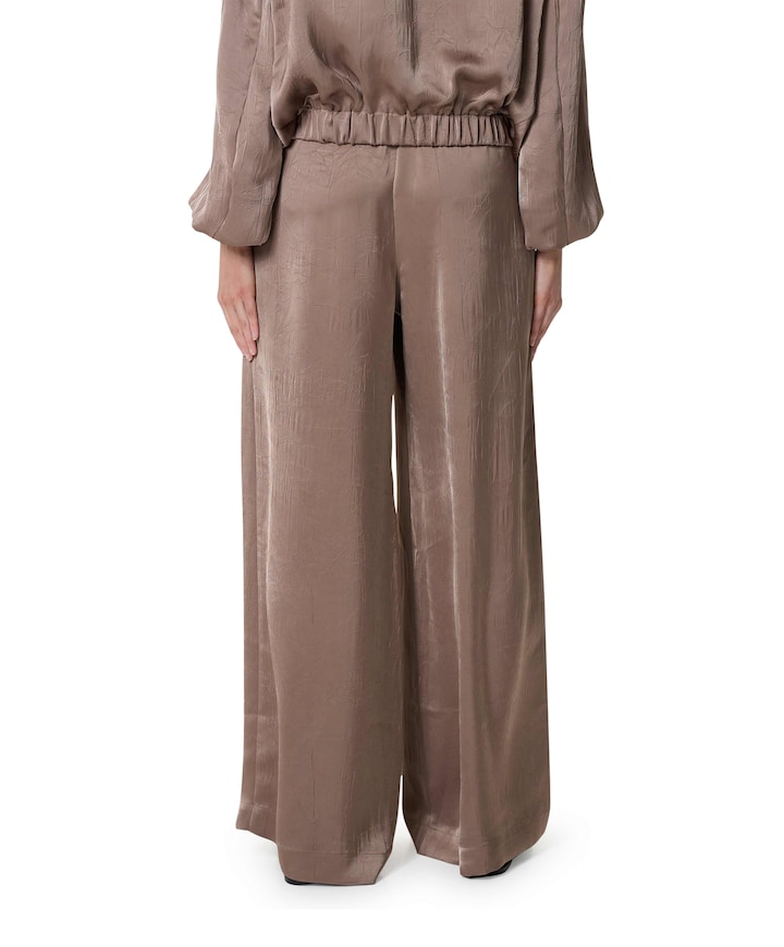 Regular length wide leg dames broek beige