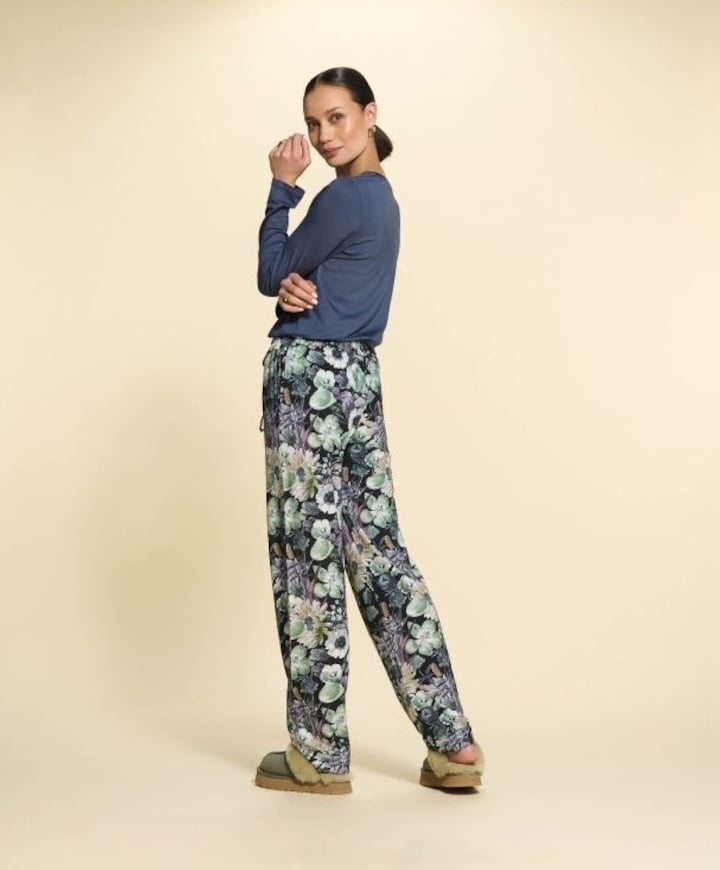 Dames pyjamatop blauw
